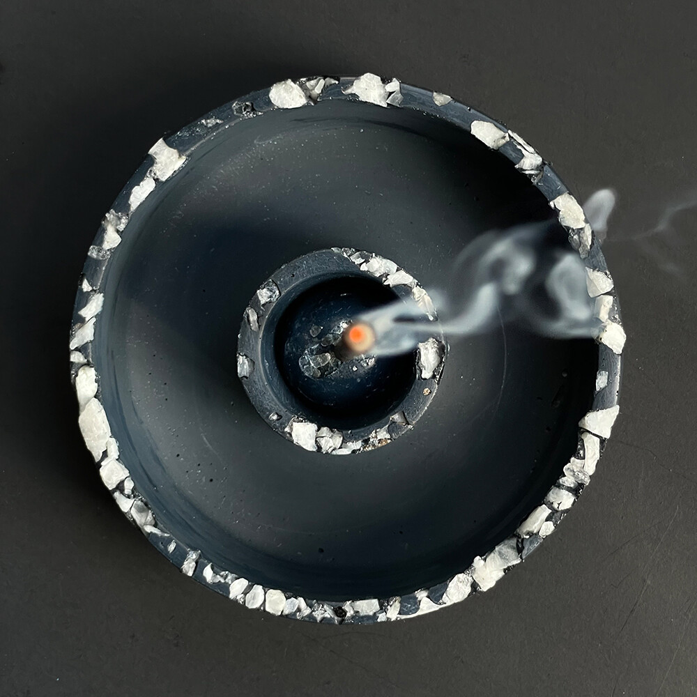 Blue Censer Bowl  Infused with Moonstone