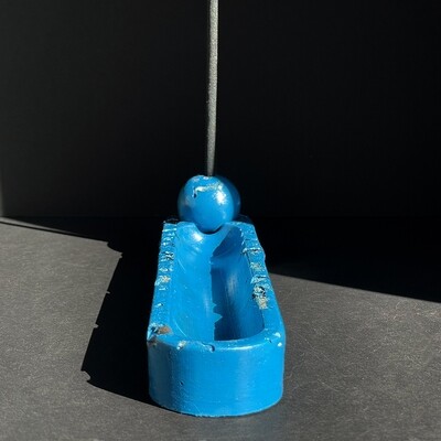 Blue Incense Burner with Clear Quartz Crystals, Obsidian, and Silver Mica