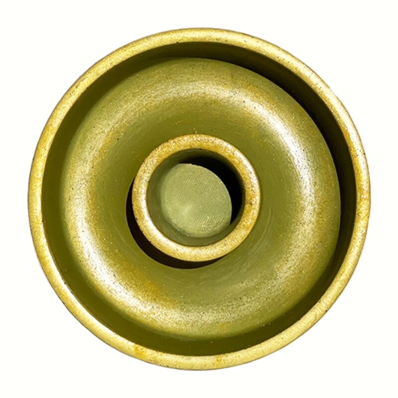 Green Censer Bowl Infused with Metallic Mica Pigments