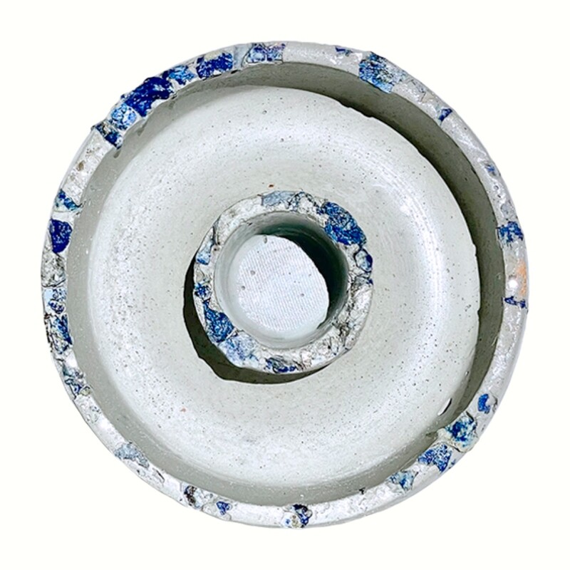 Gray Censer Bowl with Lapis Lazuli and Silver Mica