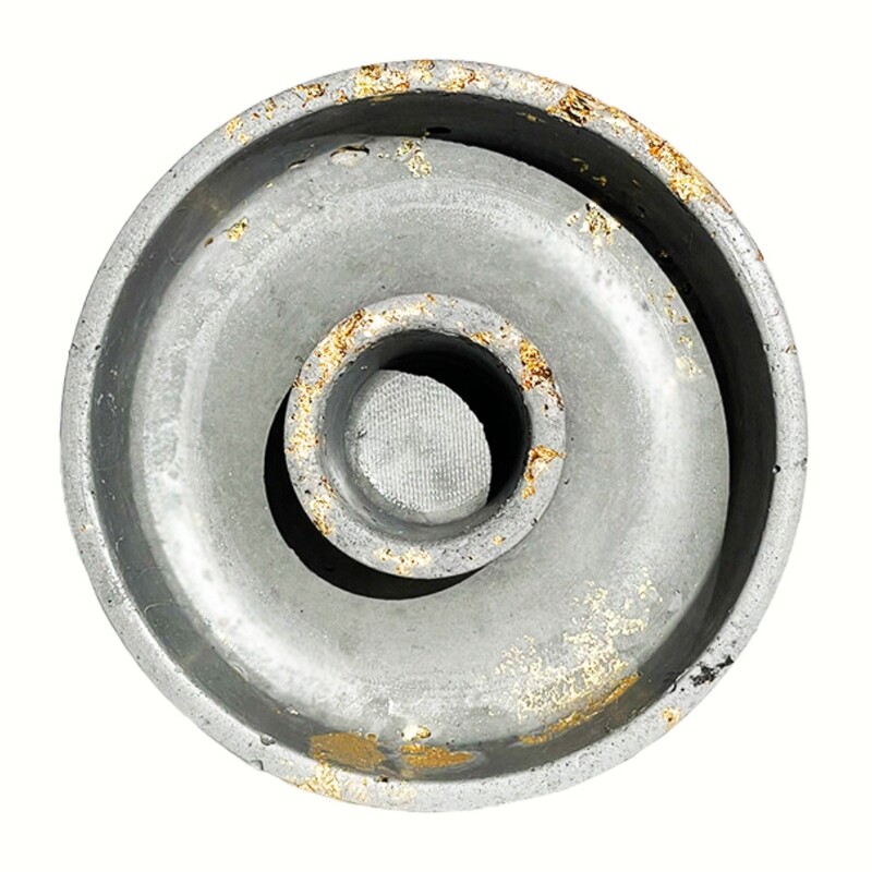 Gray Censer Bowl Infused with Gold Leaf