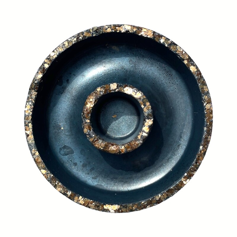 Blue Censer Bowl with Gold Mica