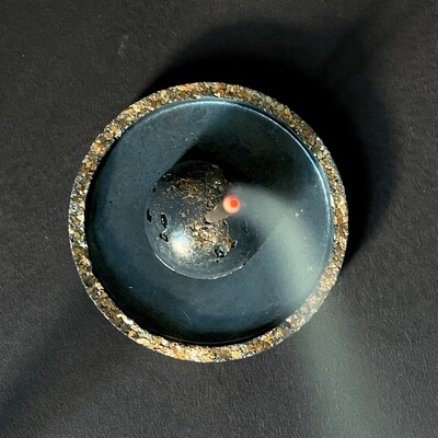 Blue Incense Burner and Tray with Gold Mica