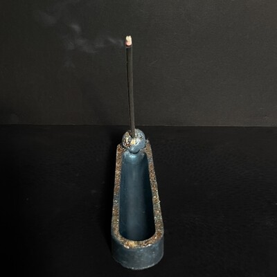 Blue Incense Burner with Gold Mica
