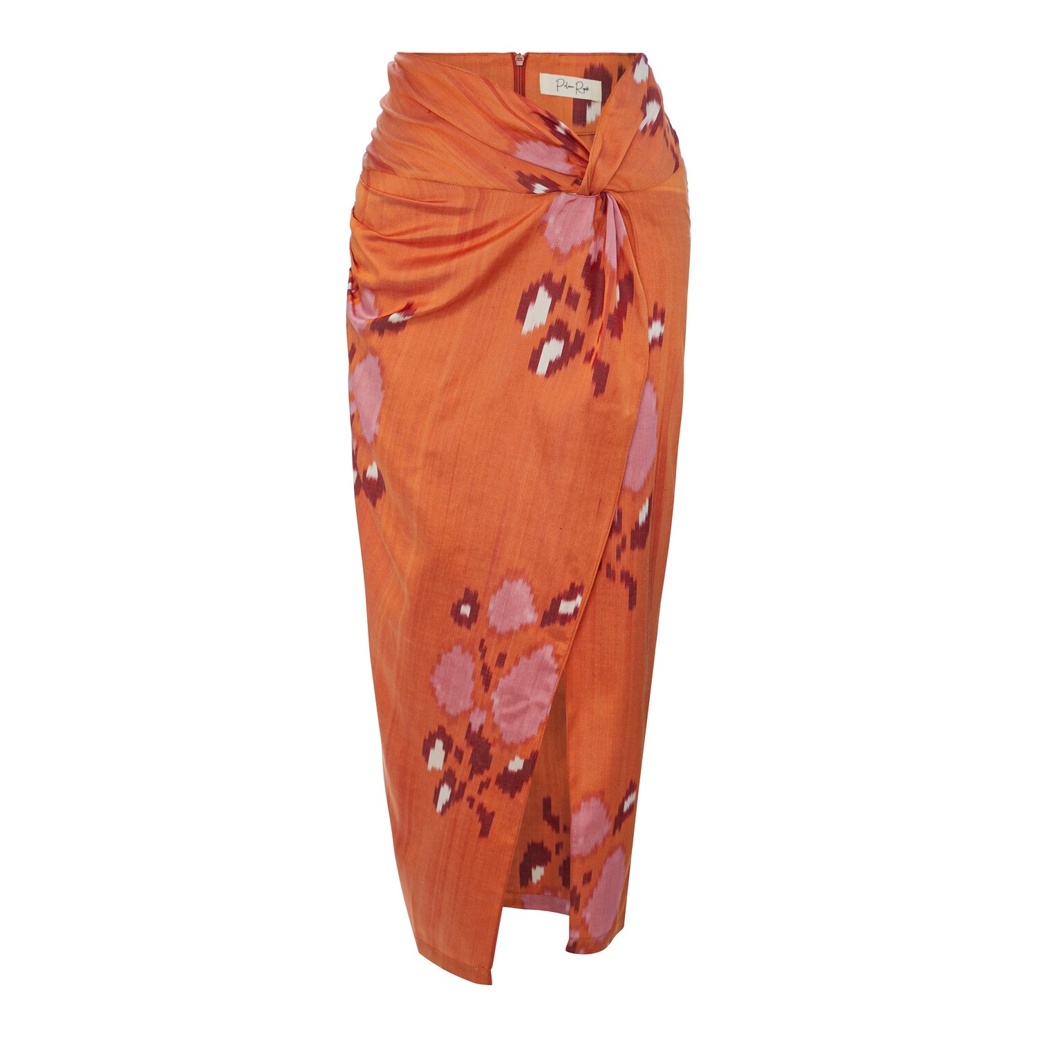 Асимметричная юбка из оранжевого адраса