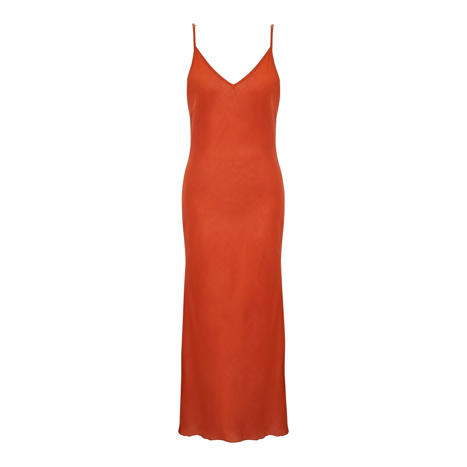 Платье-комбинация из модала оранжевое