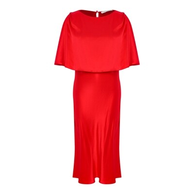 Шелковое платье красное