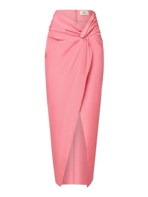 Асимметричная юбка из розового адраса