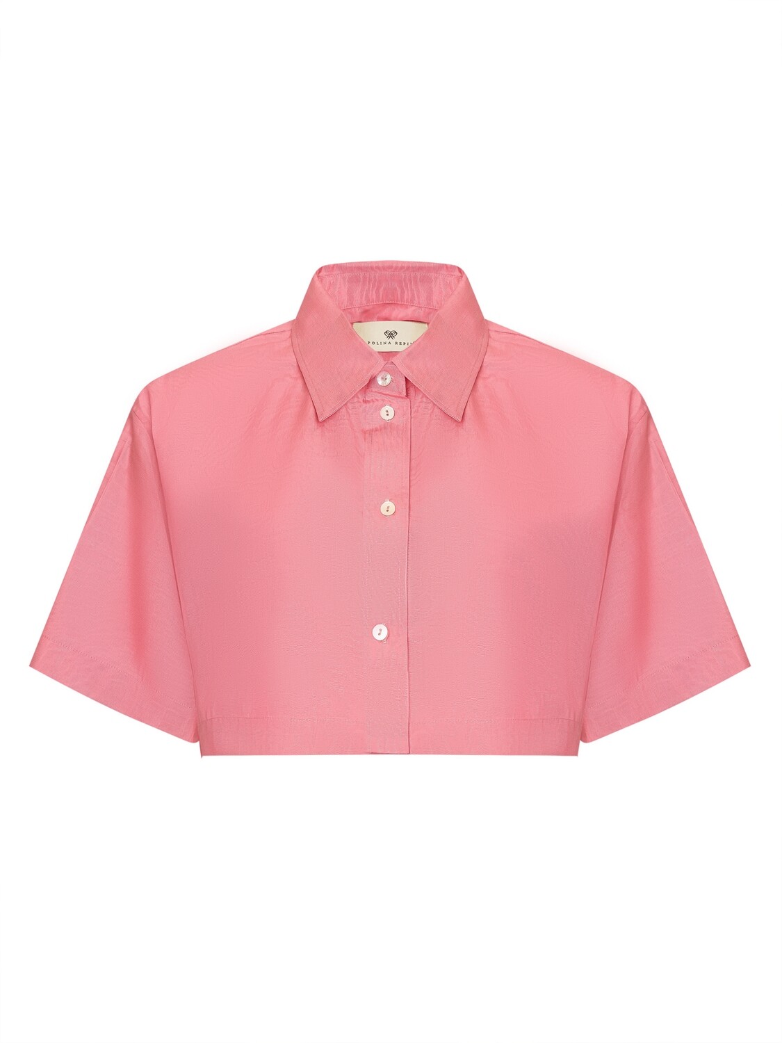 Укороченная рубашка из розового адраса
