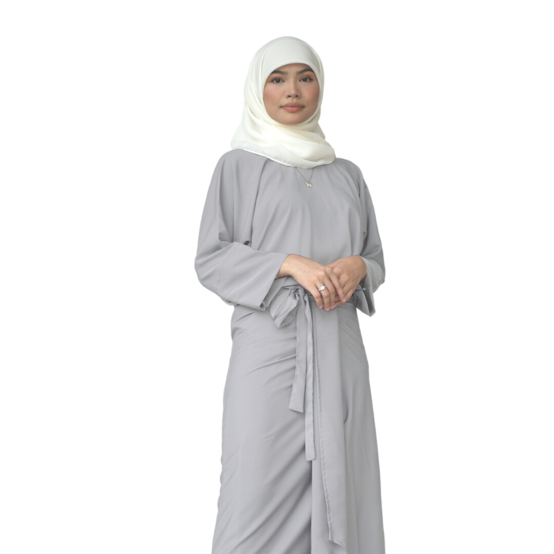 Ad-Leesa Caftan in Grey Cashmere
