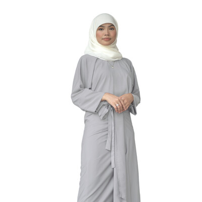 Ad-Leesa Caftan in Grey Cashmere