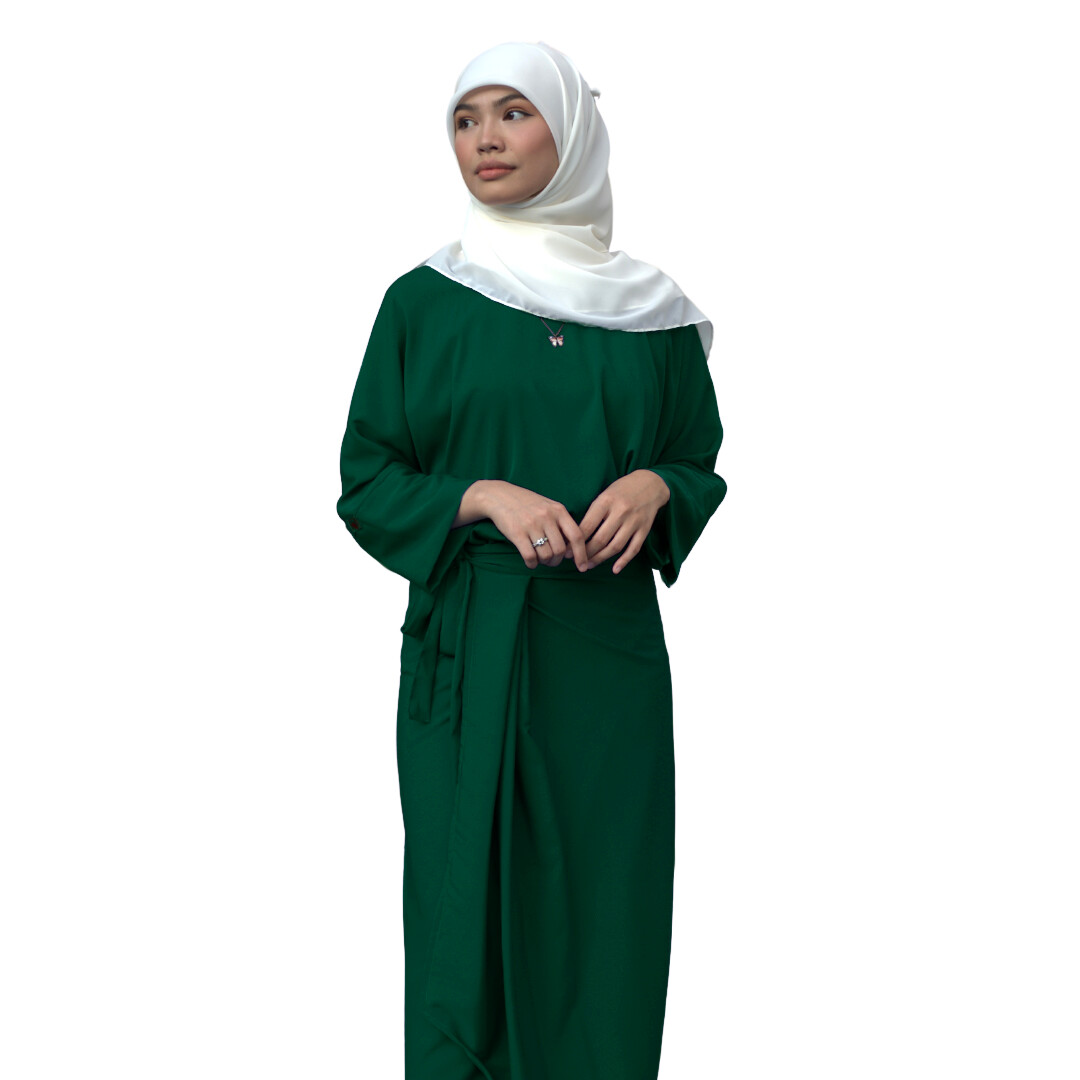 Ad-Leesa Caftan in Oxford Green