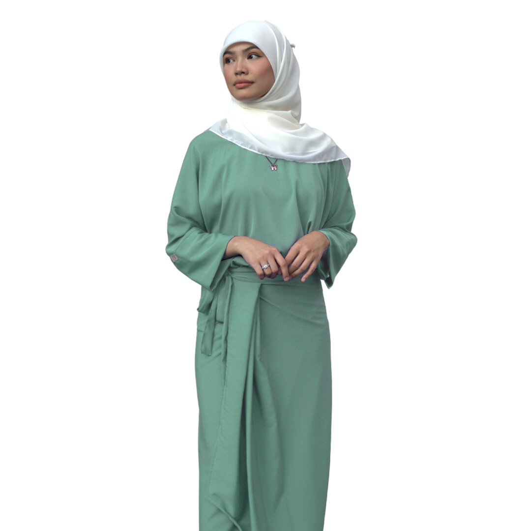 Ad-Leesa Caftan in Green Irish