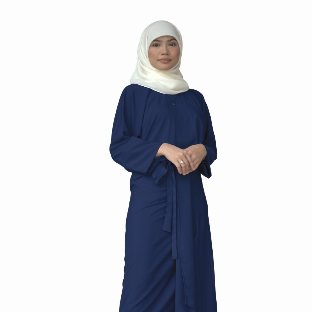 Ad-Leesa Caftan in Navy Blue