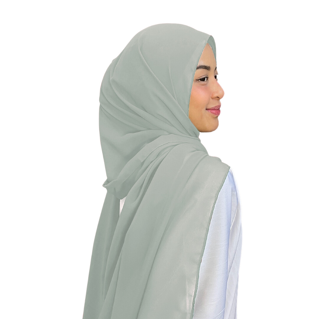 Shawl Plain in Aqua Silver