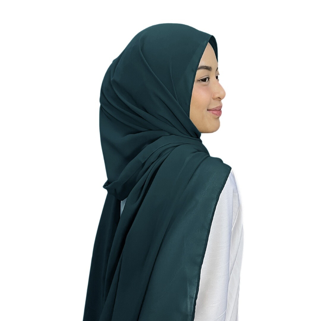 Shawl Plain in Deep Cyan