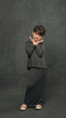 Family Kid Girl Set in Misty Matcha