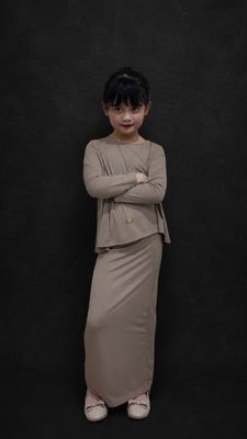 Family Kid Girl Set in Caramel Biscuit
