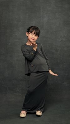 Family Kid Girl Set in Black Pearl