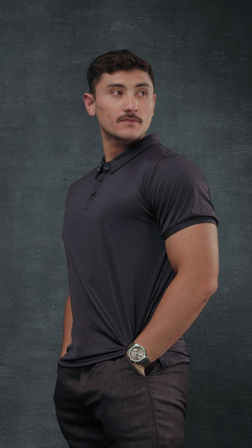 Family Men Shirt in Charcoal Dream