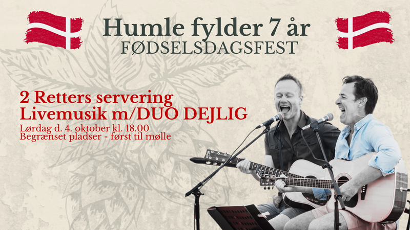 04.10.2025 Humle 7 år fødselsdagsfest // 2 retters servering ??