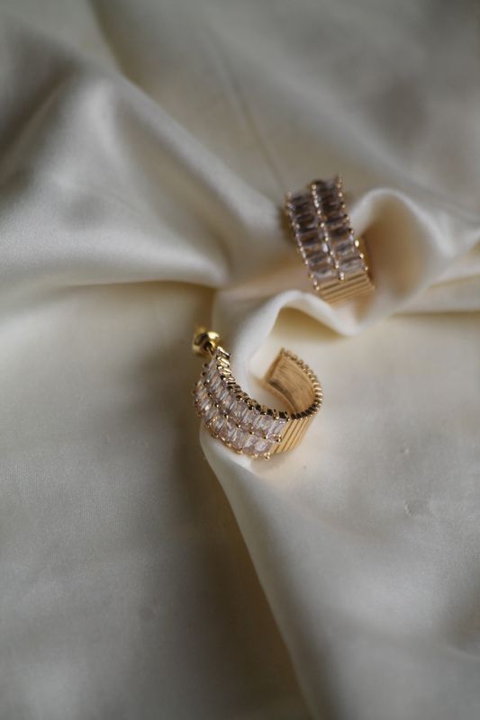 Golden Crystal Earrings