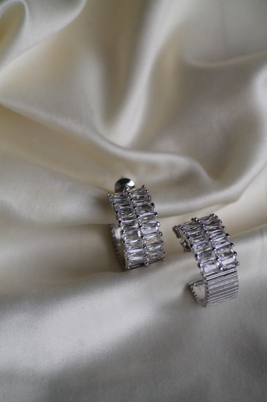 Silver Crystal Earrings