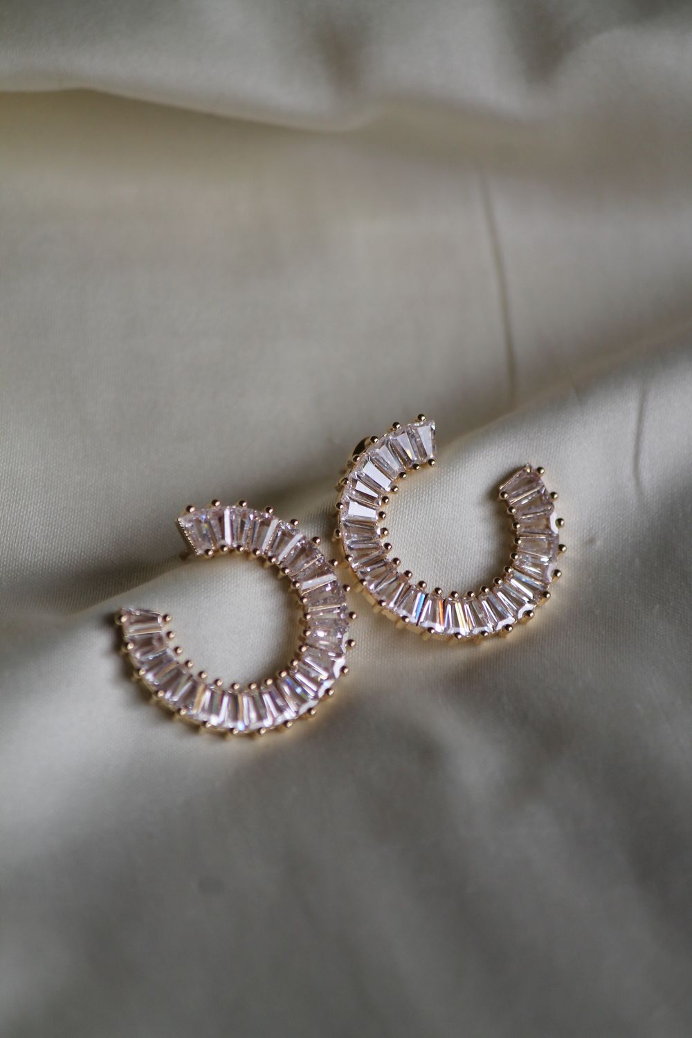 Crystal Golden Semi Hoops