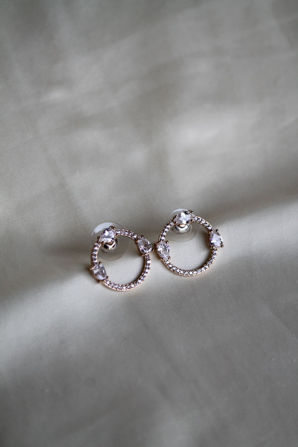 Golden Crystal Hoops