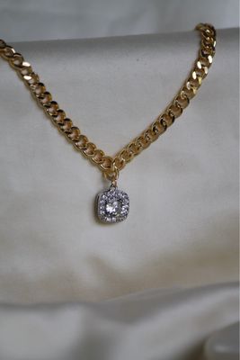 Round X baguette Necklace