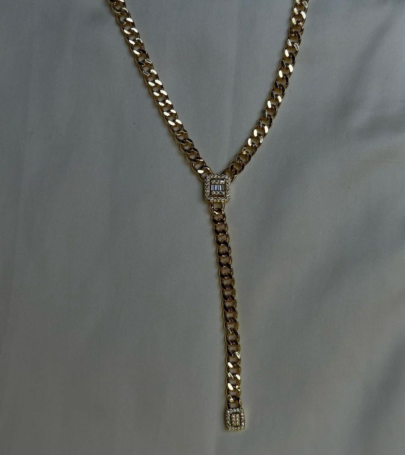 Drop Down Gold Chain Necklace