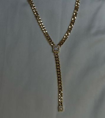 Drop Down Gold Chain Necklace