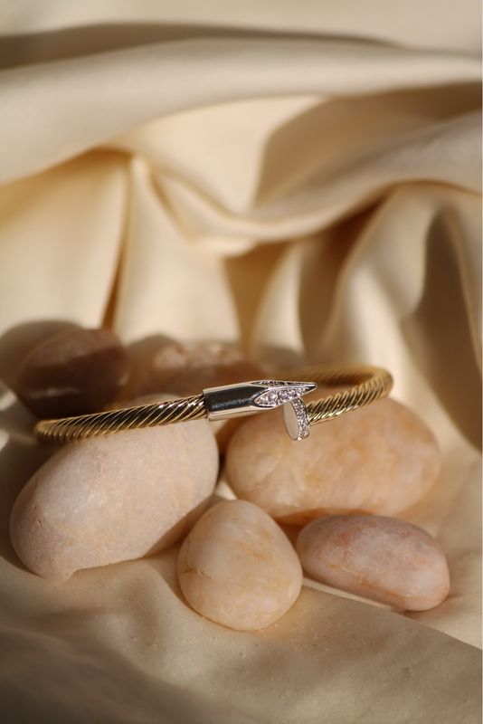 Crossed Pin Bangle