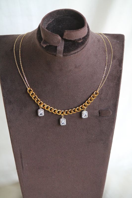 Trinity Baguette Sparkle Necklace