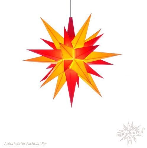 A1e Stern (d = ca. 13 cm) Gelb-Rot Kunststoff inklusive 500 mA Netzgerät