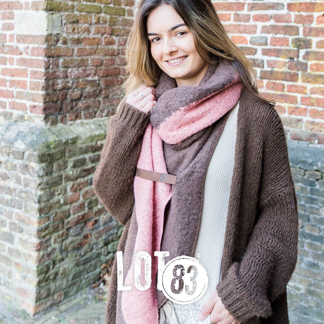 Schal "Fem-Twin" Farbe Braun-Rosé