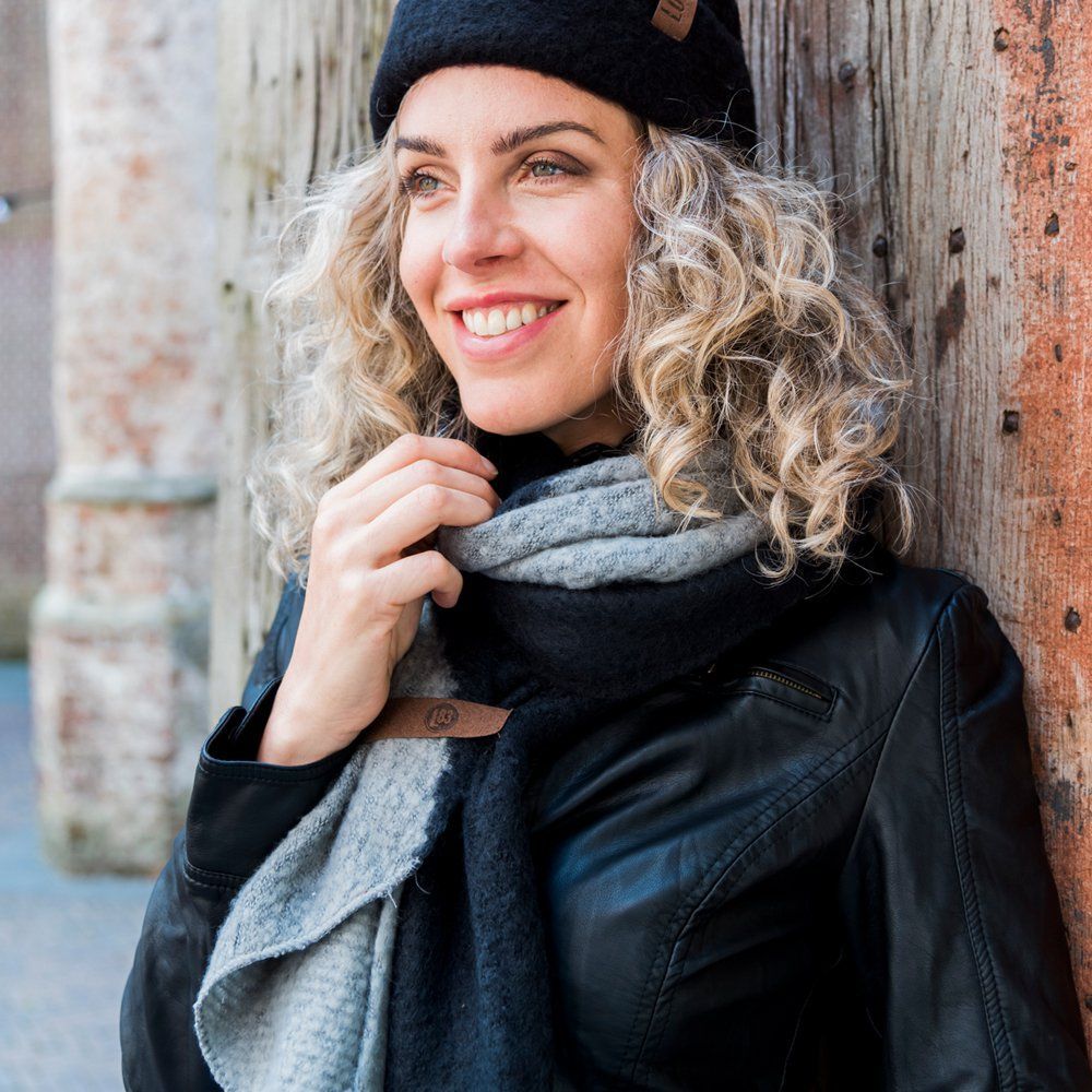 Schal "Fem-Twin" Farbe Schwarz-Grau