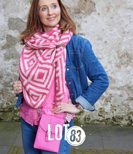 Dreieckstuch "Nina Arctic" Offwhite-Pink