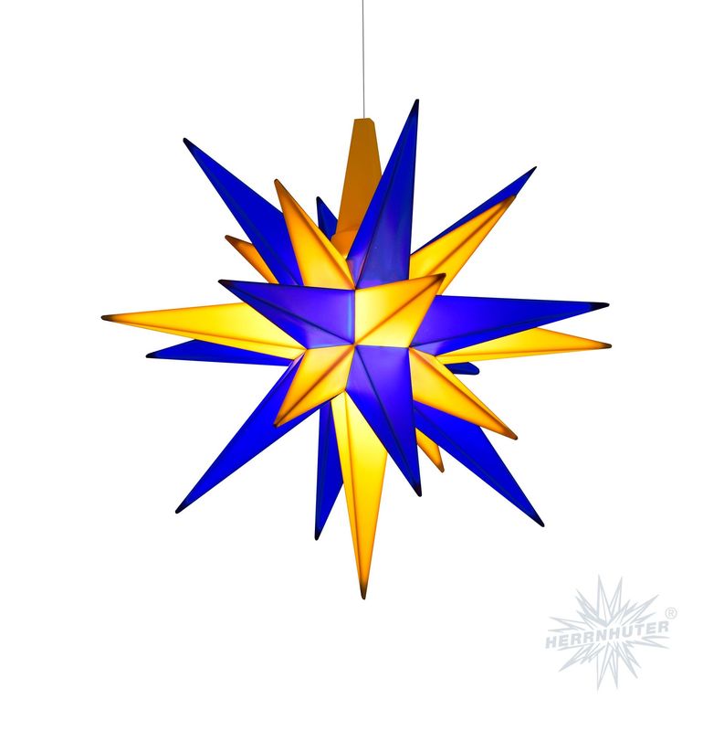 A1e Stern (d = ca. 13 cm) Blau-Gelb Edition Oberlausitz Kunststoff inklusive 500 mA Netzgerät
