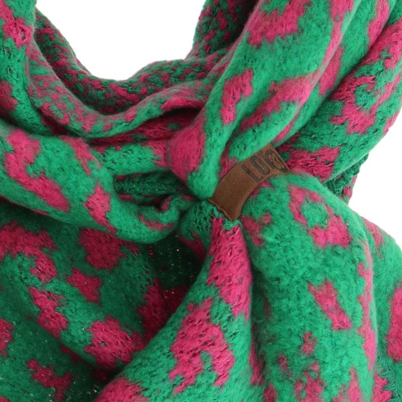 Dreieckstuch "Nina Leopard" Grün-Pink