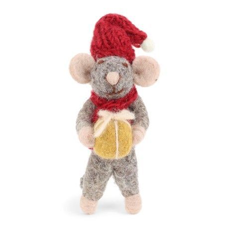 Mäuschen Mini mit goldenem Geschenk