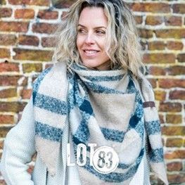 Dreieckstuch Dreieckstuch "Nina Ruit" Karo Creme-Dunkelblau