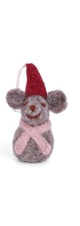 Mini  Weihnachtsmäuschen hängend Rosa