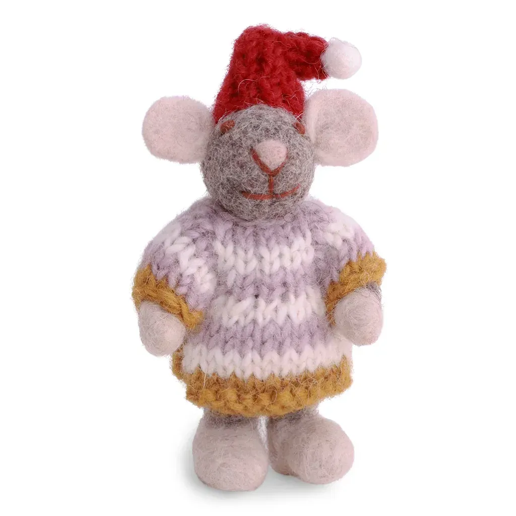 Neu! Mini Mäuschen im gestreiften Strickkleid (f)