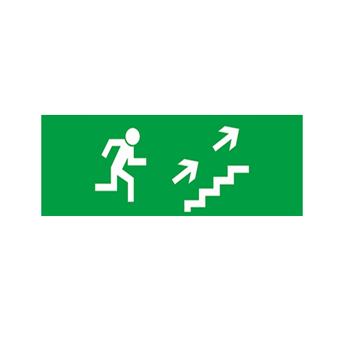 Virziens uz evakuācijas izejām pa kāpnēm uz augšu - luminiscējoša (100x200)