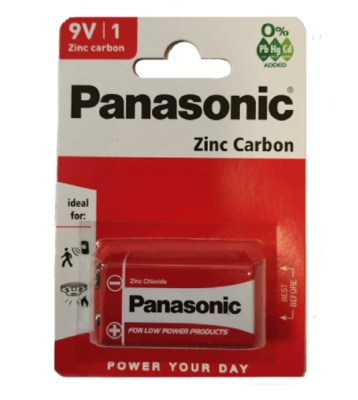 Panasonic 9V Zinc Carbon baterija/krona