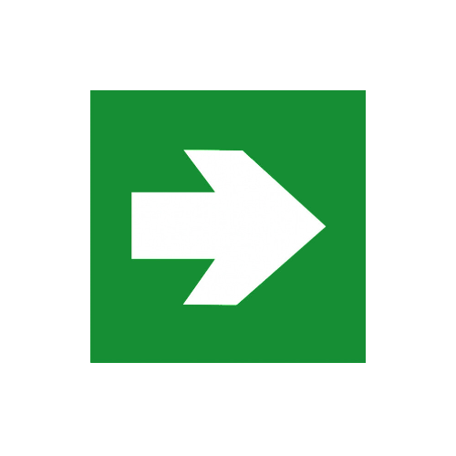 Virziens uz evakuācijas izeju– luminiscējoša, (150x150)