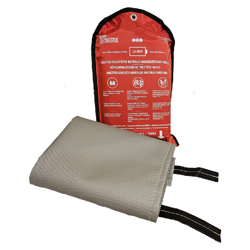 Litija jonu bateriju ugunsdzēsības pārklājs (120x120cm)