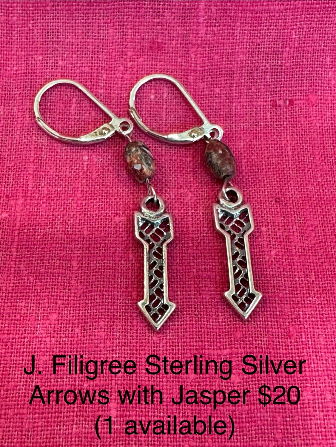 Filigree Sterling Silver Arrows with Jasper