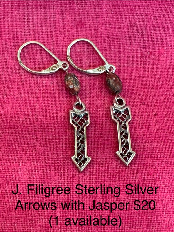 Filigree Sterling Silver Arrows with Jasper